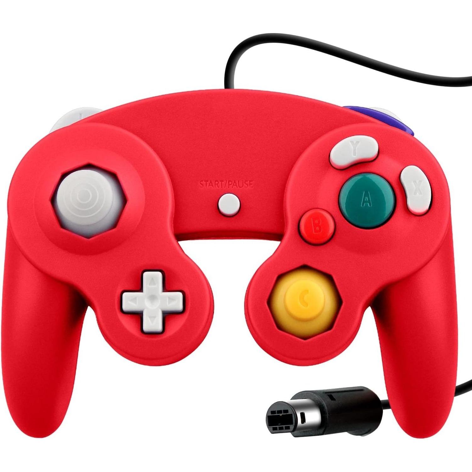 Проводной игровой контроллер Shock для видеоигр Nintendo GameCube NGC Wii 13*10*5cm красный