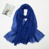 Hot-selling New Simple Solid Color Wrinkled Cotton and Linen Scarf, Soft and Skin-friendly In Winter, Warm Scarf Women