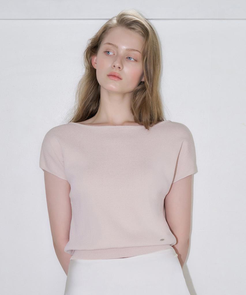 LETTERA Boatneck Half Sleeve Knit