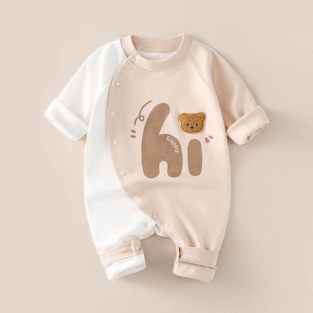 Newborn Unisex Cotton Rompers: Long Sleeve Onesies for Spring & Autumn