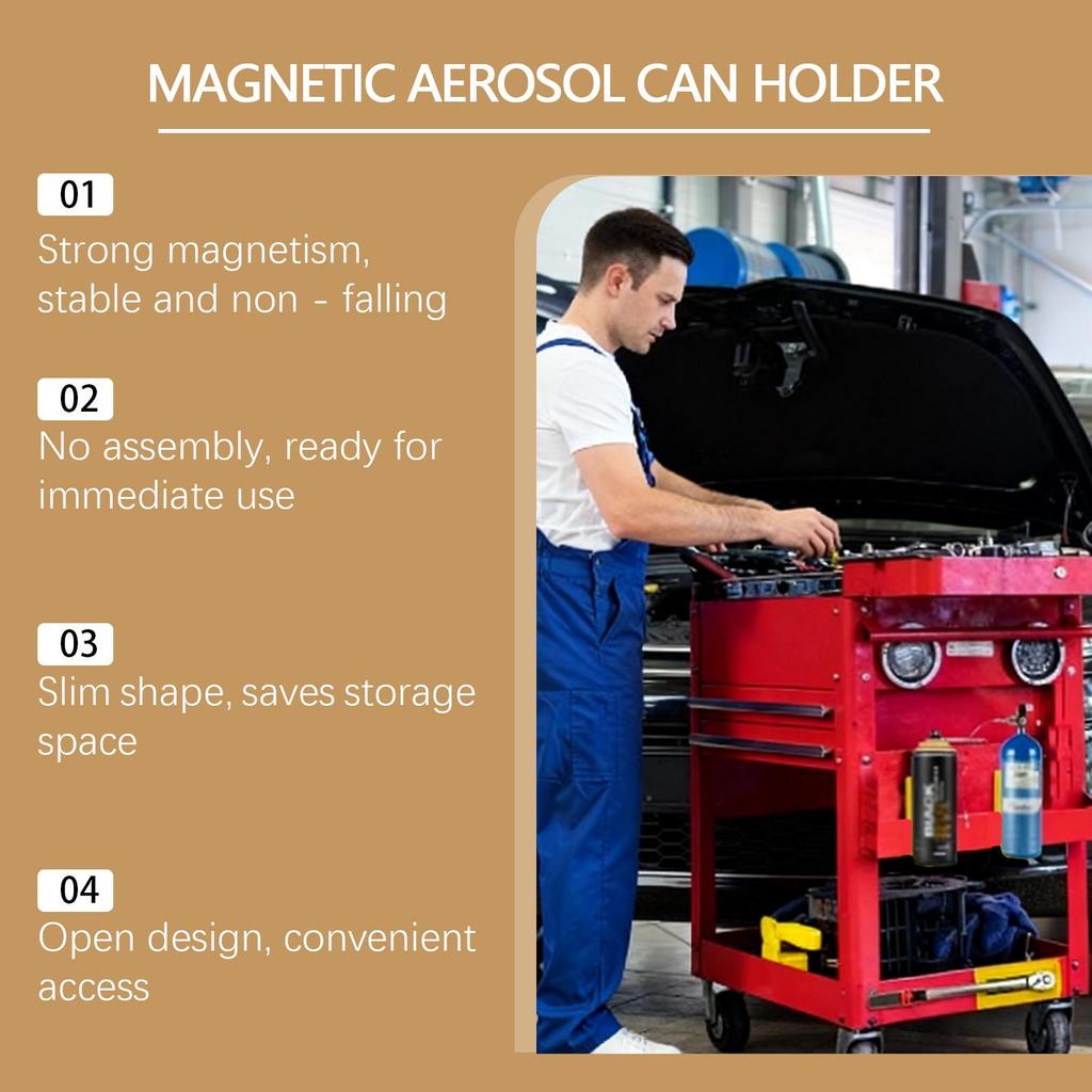 Magnetic Spray Can Holder Wall Rack for Garage Toolboxes
