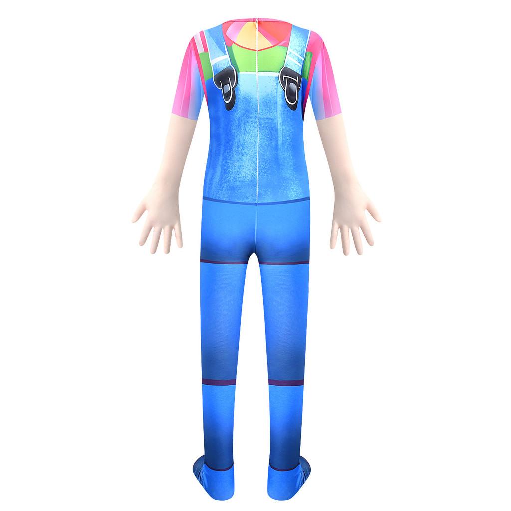 4863 Kids Boys Girls Roblox Print Jumpsuit Mask Sets Halloween Cosplay Costumes