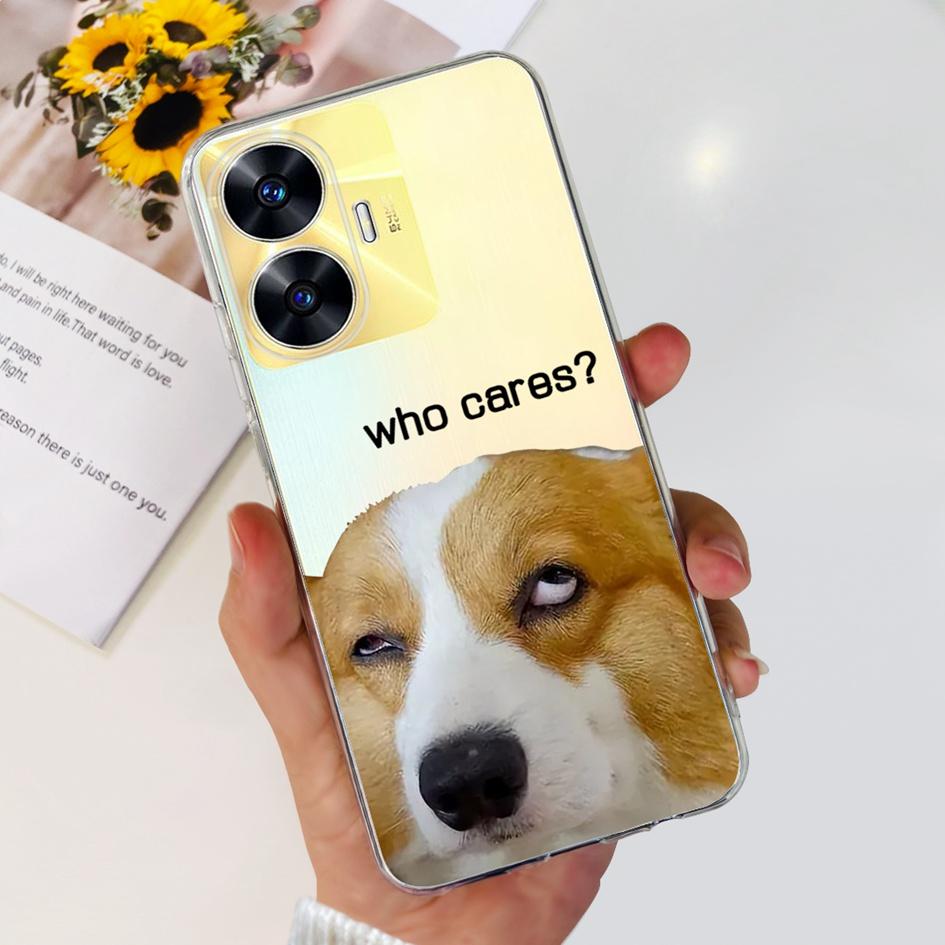 For Realme C55 Case RMX3710 Transparent Cover Fashion Patterns Soft Silicone Phone Cases For Realme C55 4G C 55 RealmeC55 Fundas