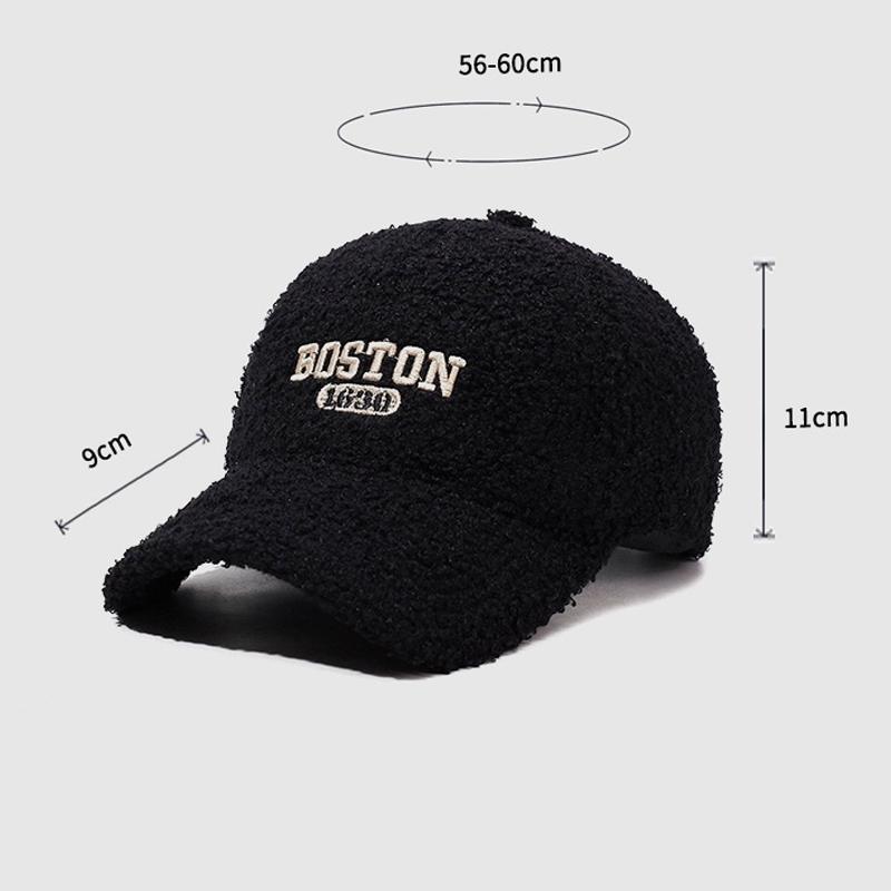Jesień Zima Damska Ciepła Czapka Baseballowa Męska Czapka z Haftem Literowym