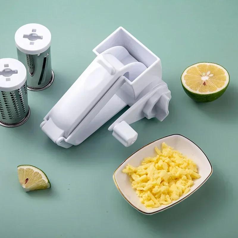 1 and 3 In 1 Kitchen Supplies Plastic Hand Cranked Rotating Cheese Planer Creative Cheese Grater Multi Functional Cheese Grater