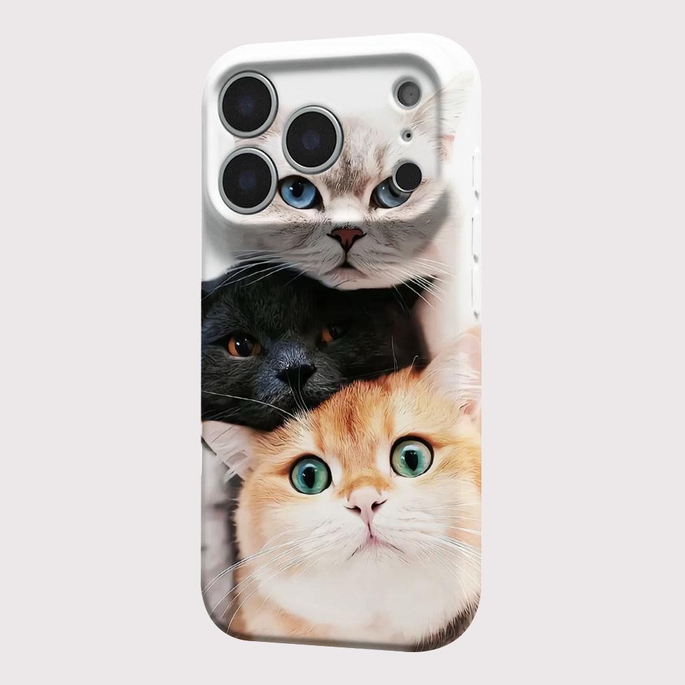 Lovely Cute Cat Glossy Film Hard PC Phone Case for Google Pixel 7 7a 8 8a 9 9a Pro XL 5G