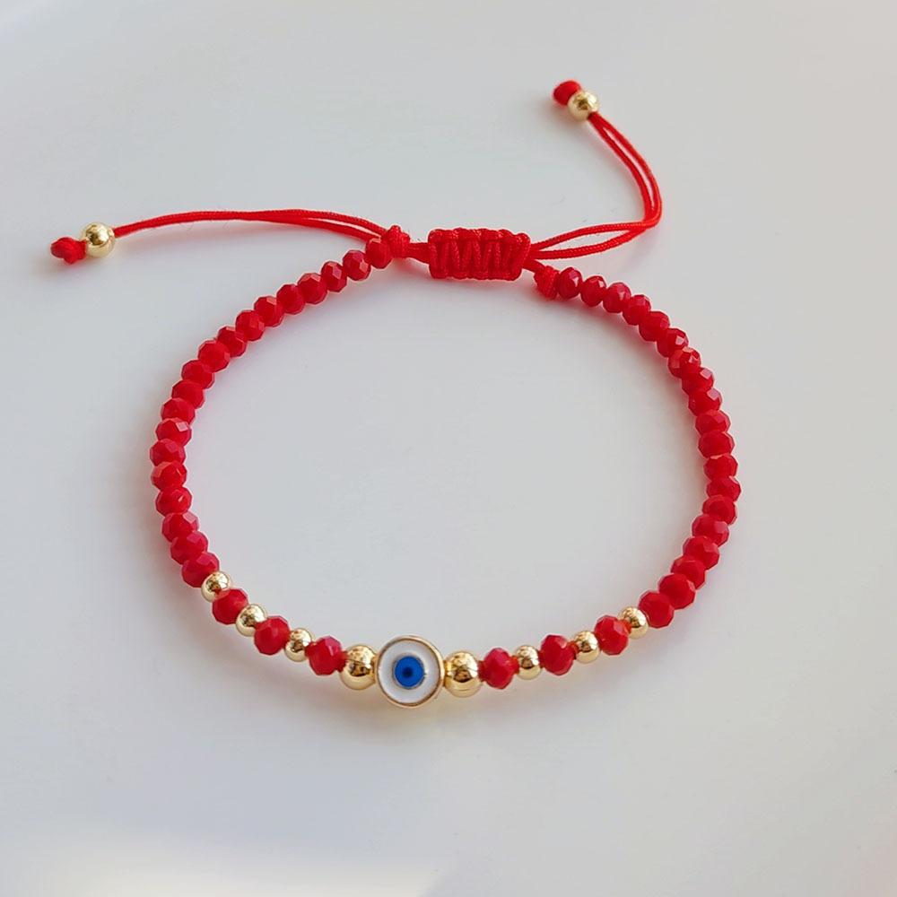KKBEAD Evil Eye Bracelet Protection Jewelry for Women Lucky Red Thread Multilayer Bracelets Red Crystal Beaded Pulseras