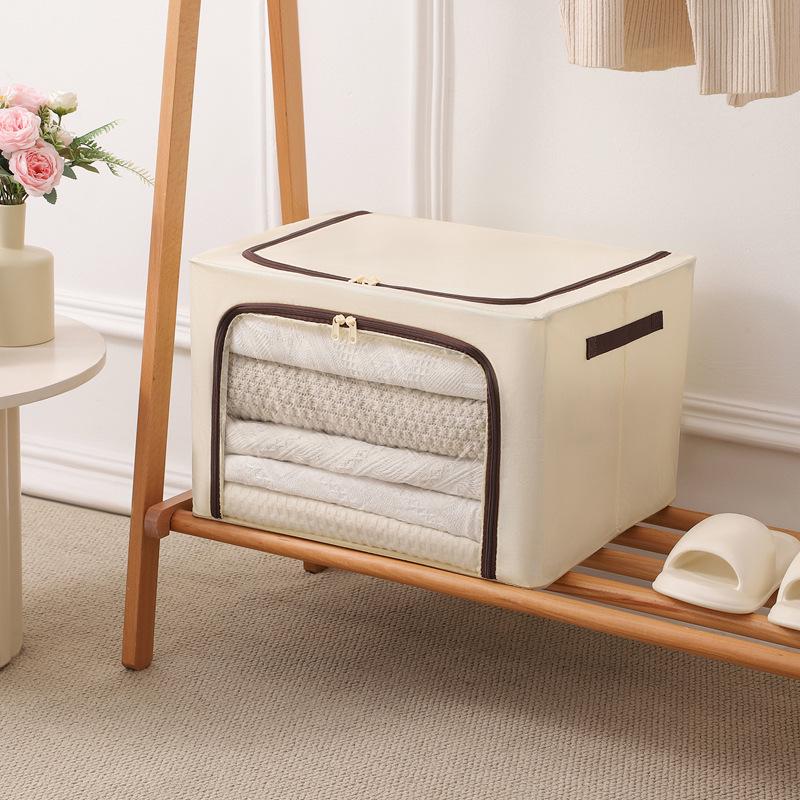 Waterproof Folding Oxford Cloth Storage Box with Steel Frame for Clothes, Quilts, and More