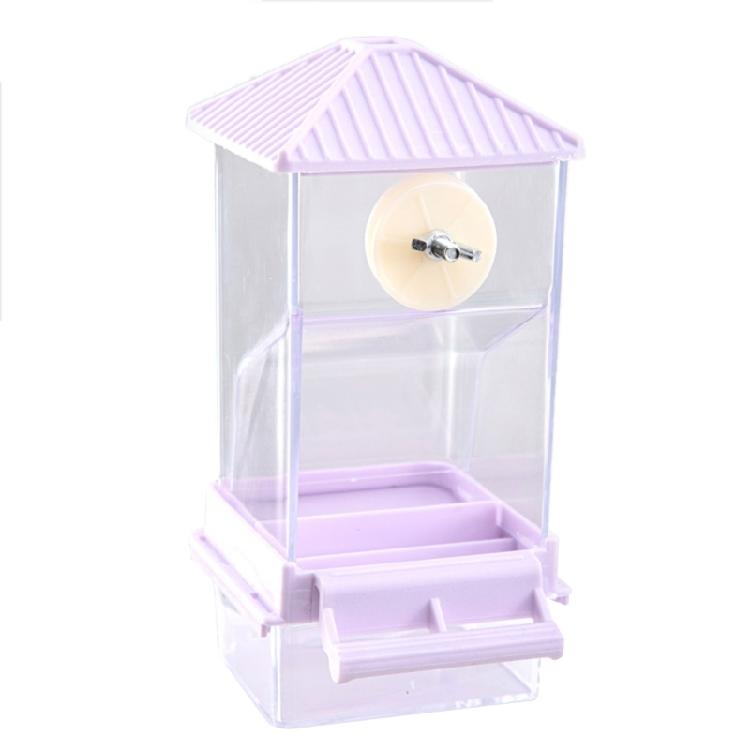 Plastic Parrots Feeder Transparent Bird Cage Food Dispenser Container Box for Small Birds with Anti Clogging Feature