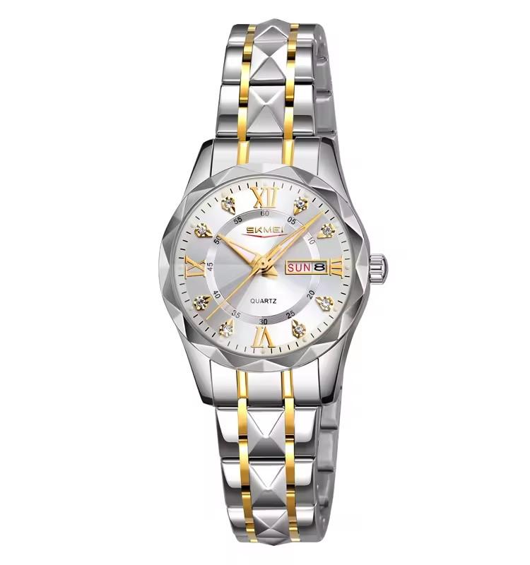 SKMEI 9369 Hochwertige Beliebte Luxus-Uhr Edelstahl-Anhänger Analog Wasserdicht Business Klassisch Quarz Paar-Armbanduhr