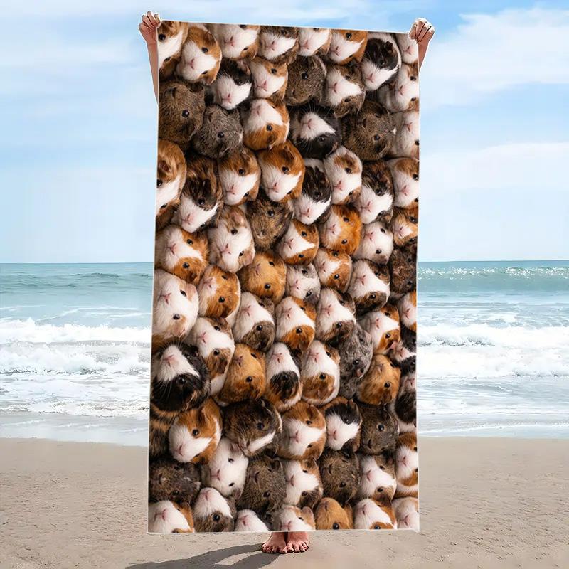 Guinea Pigs Print Beach Towel, Large Soft Quick Dry Towel for Beach Camping Swimming