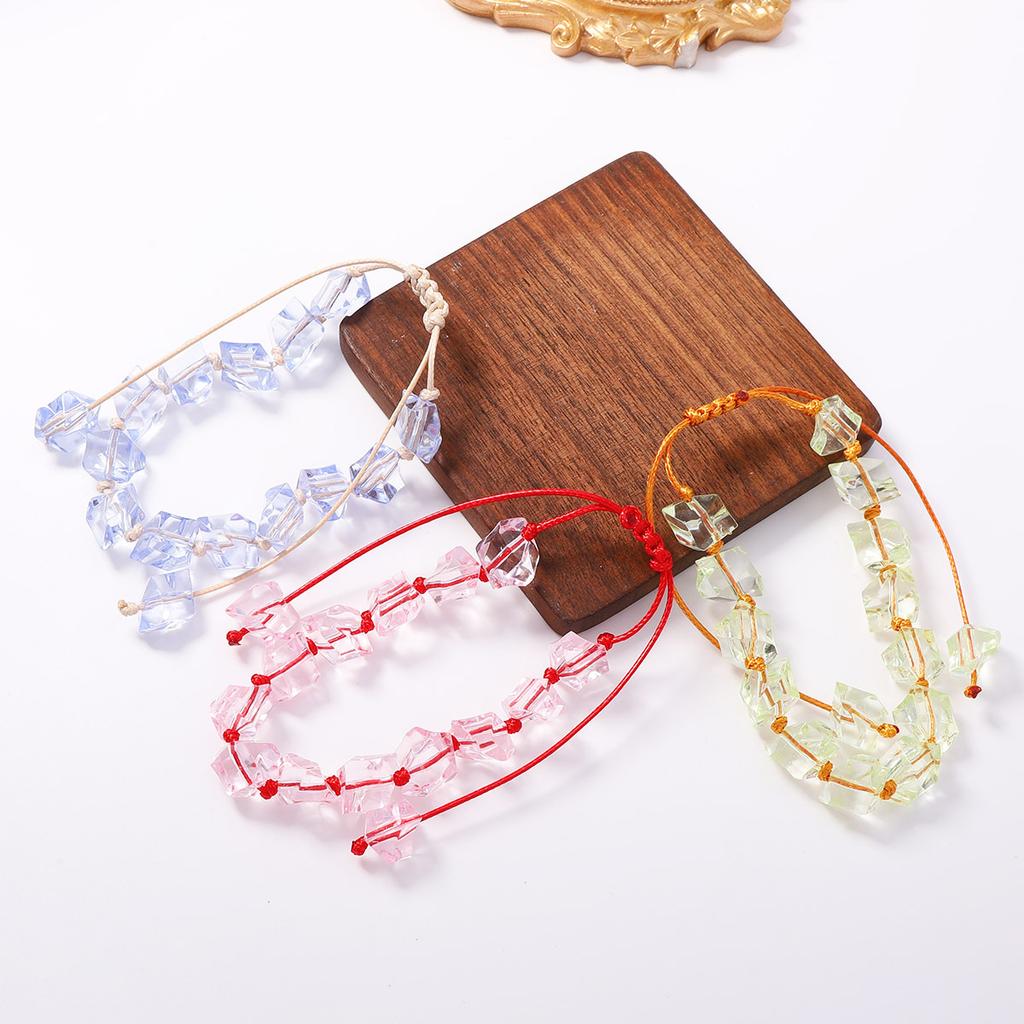 Fashion Versatile Irregular Cut Crystal Transparent Textured Bracelet Summer Holiday Atmosphere Women's Jewelry