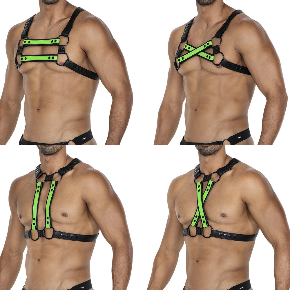 4Way Harness Black-Green - CUT4MEN - Harness