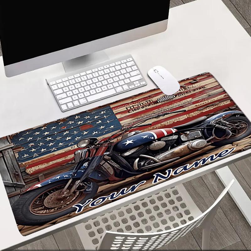 1PC Custom Name Rustic Motorcycle Americana Mouse pad, keyboard and mouse desk pad, for computer notebook Birthday Gift For Any Room Or Office