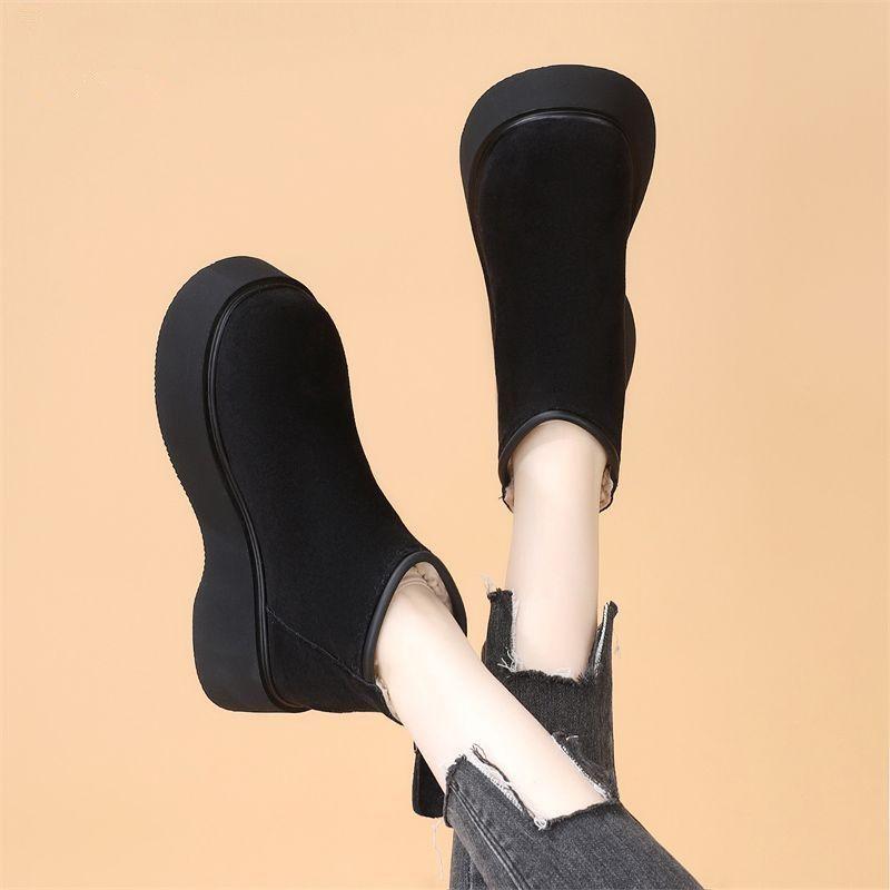 Warm cotton shoes short boots 2025 winter new heightening platform women's shoes snow boots women's velvet Birkenstocks Martin boots