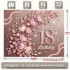 1pc Birthday 18th Glitter Floral Hanging Banner Pink Golden Golden Polyester