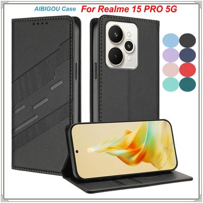Realme15 PRO 5G Luxusné kožené puzdro Retro kožené peňaženka Kniha Flip Magnetická Automatické zatváranie Plné pokrytie Pre Realme 15 PRO 5G Telefónne tašky