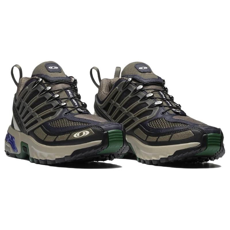 Salomon Acs Pro Advanced Fabric Trendy Non-Slip Wear-Resistant Breathable Lightweight Low-Top Hiking Shoes Unisex Hiking Shoes Black Brown 417526