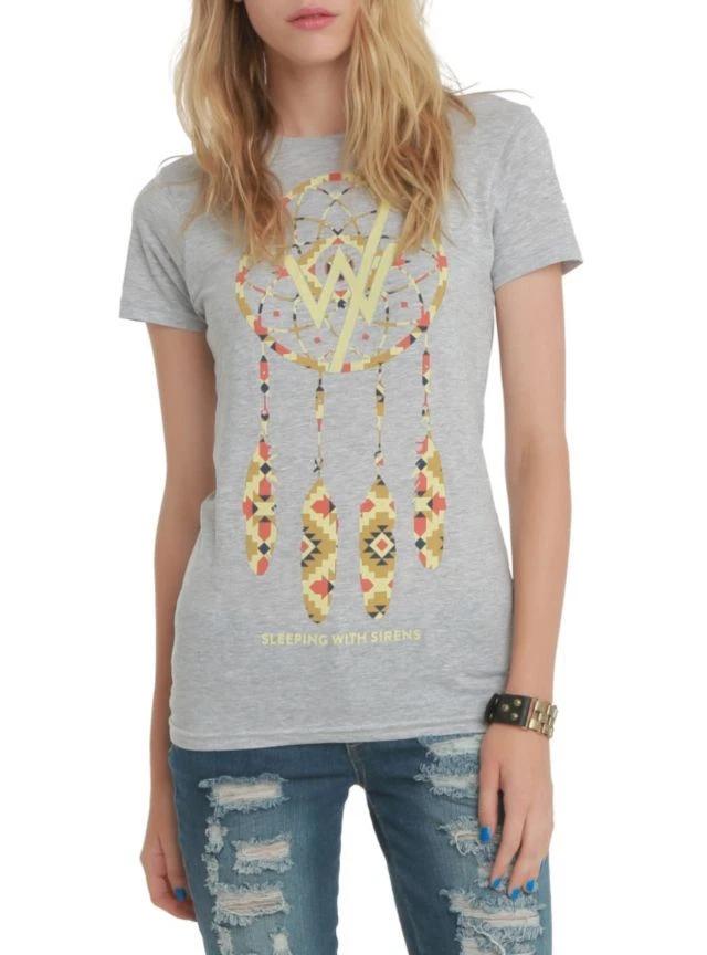 Sleeping With Sirens Juniors Dream Catcher Gray Tee Shirt New XS, L, XL, 2XL S