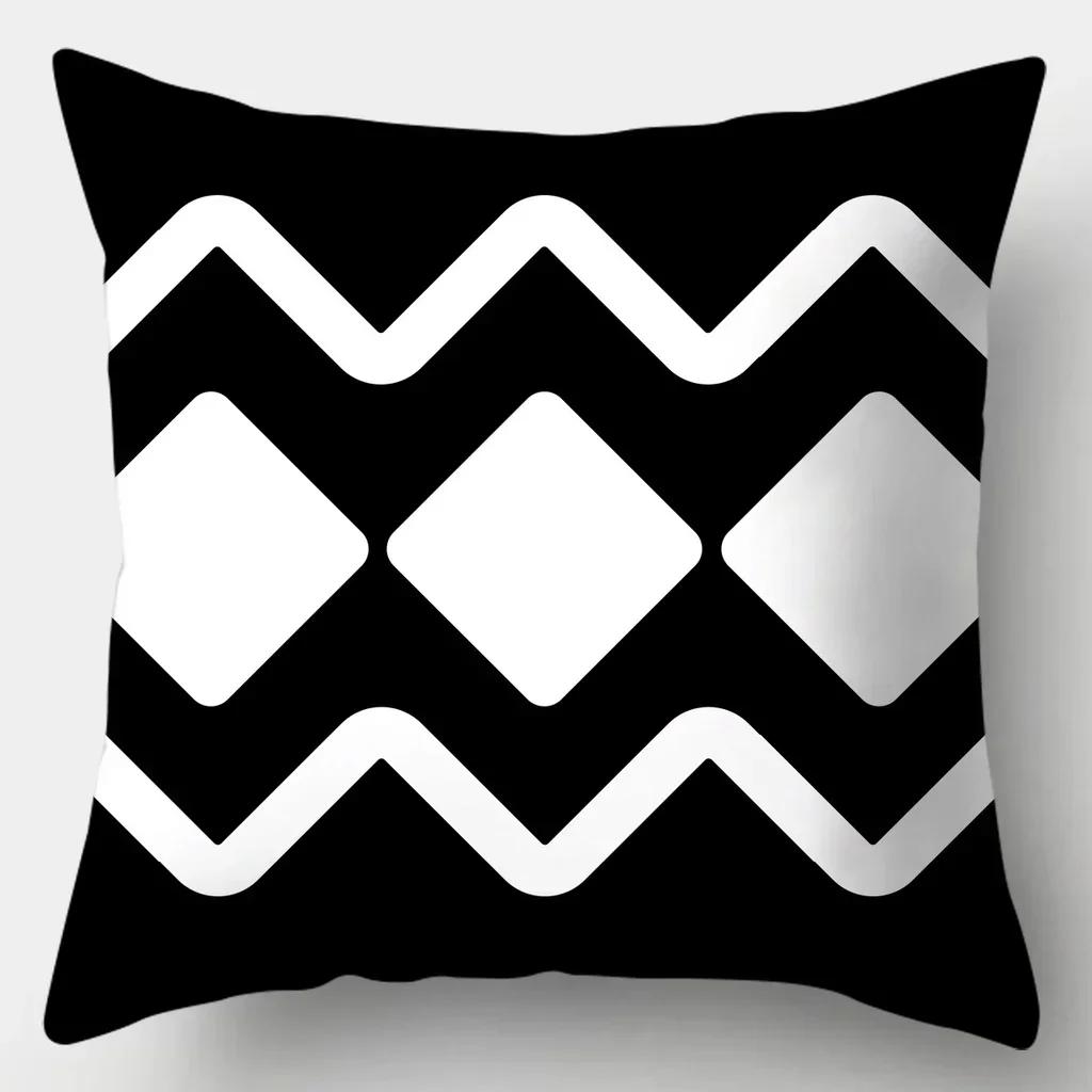 

Black and White Series Cushion Cover Pillow Case Square Sofa 30x30cm бордовий