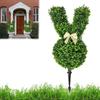 New Artificial Bunny Topiary Tree Green Plastic Boxwood Topiary Plant Lifelike Pot Simulation Plant for Easter Porch Decor