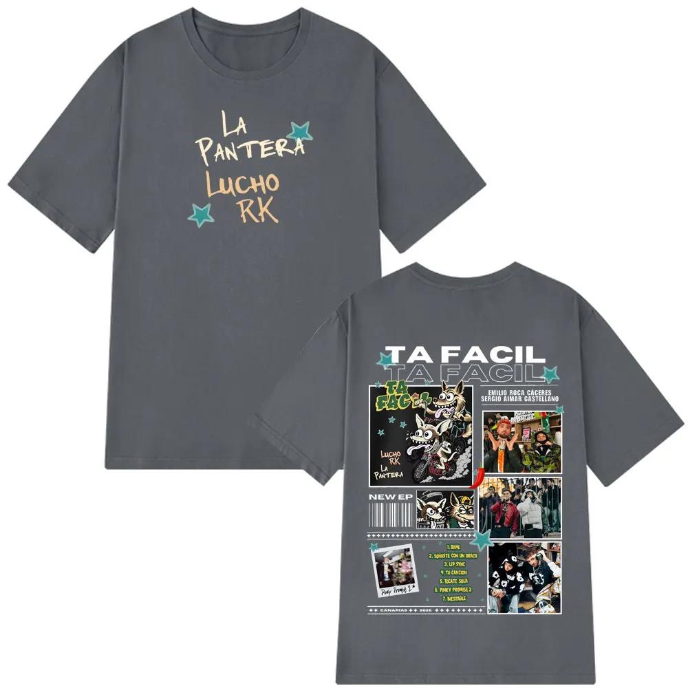 

2026Ta Facils New Album La Panter Lucho Rk Stylish Printed Unisexs and Womens Harajuku Hiphop Casual Tshirt 4XL