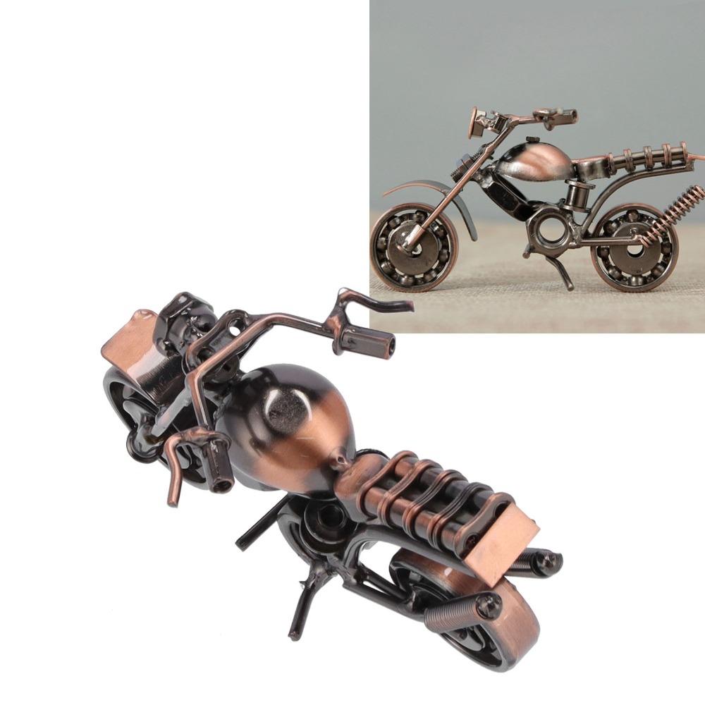 Bronze Mini Motorbike Desktop Ornament Automobile Interior Layout Decor