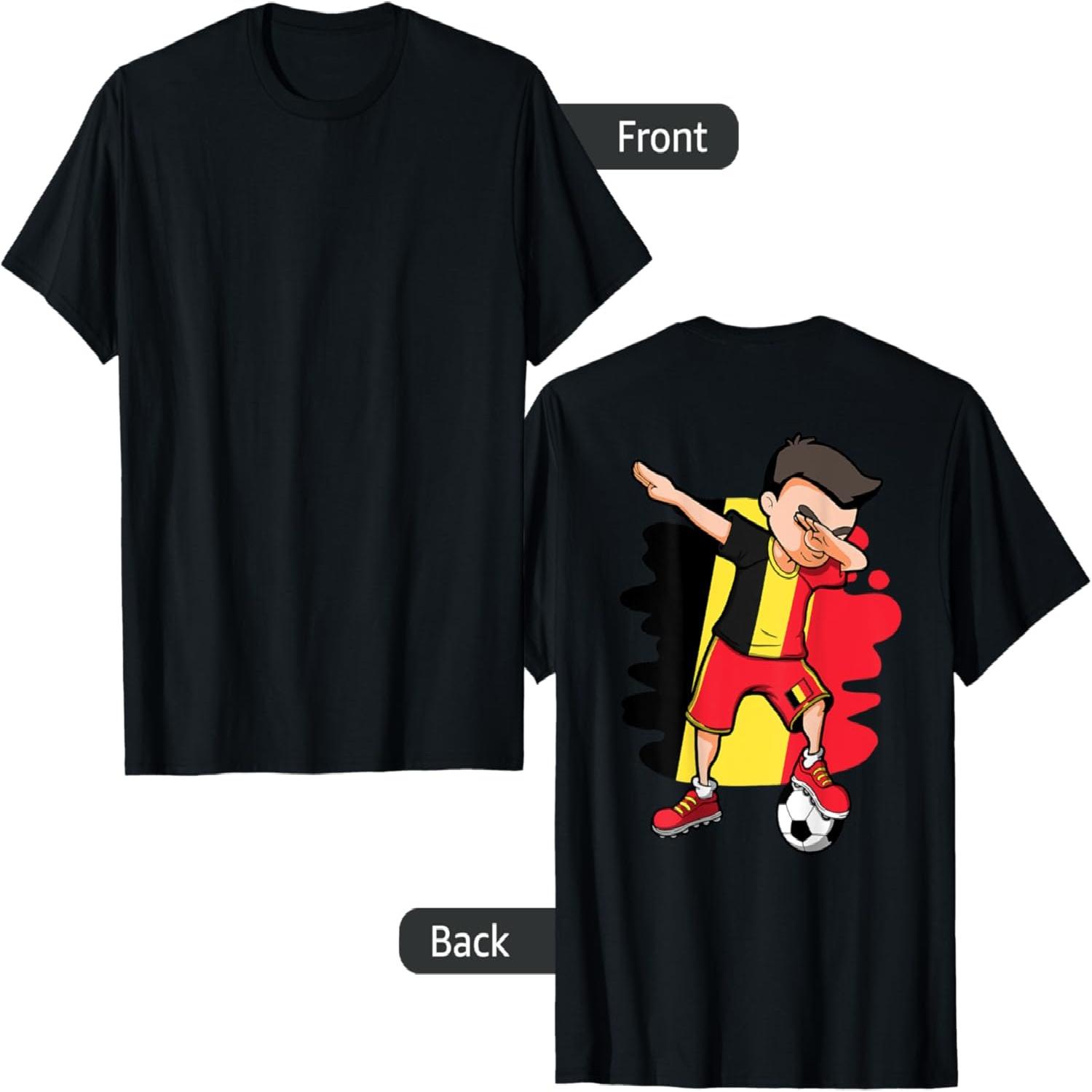 Dabbing Soccer Boy - Belgium Jersey Belgian Football Fans T-Shirt(1) S