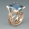 Blue Zircon Luxury Square Ring - European & American Creative Design