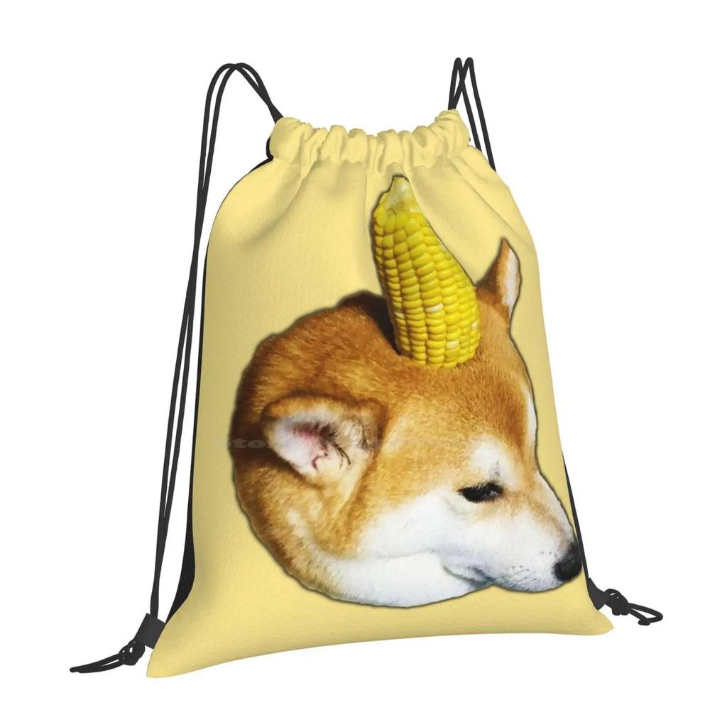Corn Shibe Doggo Bag Backpack For Men Women Girls Teenage Corn Doggo Corndog Corn Shibe Corn Shiba Inu Shiba Inu With Corn