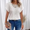 European and American Spring and Summer New Lace Patchwork Short Sleeved T-shirt Versatile Women's Clothing