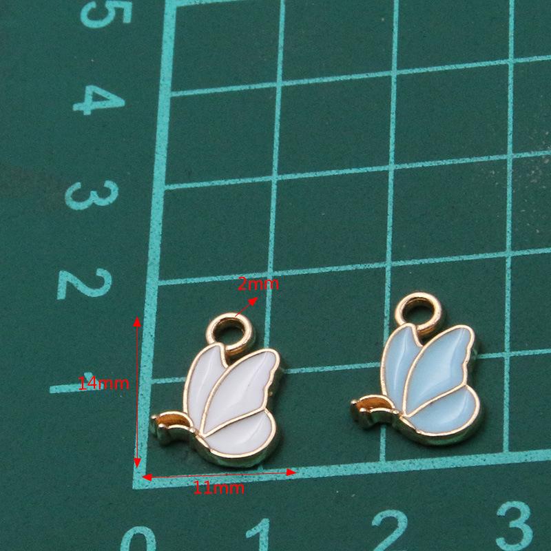 4 Colors DIY Alloy Jewelry: KC Gold Enamel Butterfly Pendant Charm