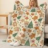 Christmas Themed Flannel Blanket - Soft Warm Solid Color Cozy Throw for Home Leisure