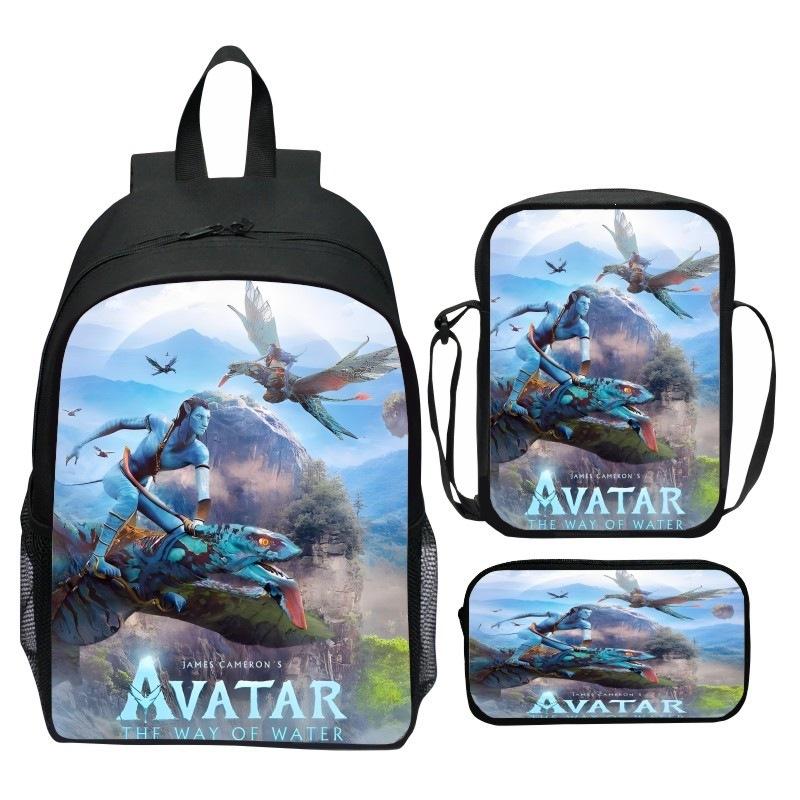 Printed Backpack Set 3-Piece Cartoon Movie Themed School Bag for Kids