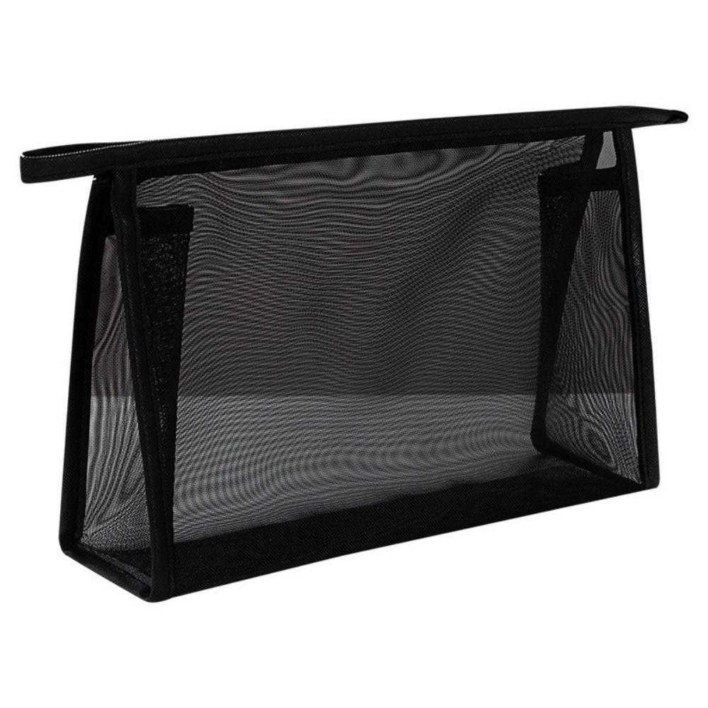 Large Capacity Mesh Makeup Bag Zipper Storage Toiletry Bag Transparent Cosmetic Bag  Wash