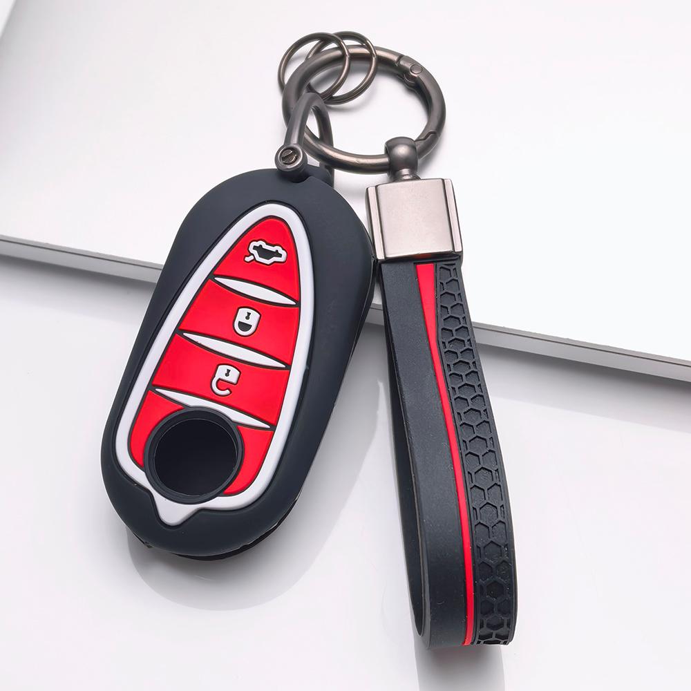 Key Fob Cover for Alfa Romeo Romeo Giulia Stelvio Mito3 Giulietta with Keychain Anti-Scratch Surface Shockproof Structure Soft Grip Texture