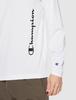 Champion Long Sleeve Crew Neck Sizes UV Odor Script Large Men's T-Shirt, C3-WS402, Quick-Drying, Protection, Resistant, Logo, White,
