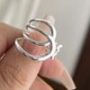 925 Sterling Silver Rings for Women Couple Minimalist Handmade Simple Interlines Ring Fine Jewelry Gift Prevent Allergy