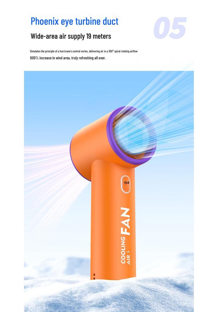T20 Compact Handheld Fan: High-Speed, Long Battery, USB Rechargeable for Outdoor Cooling