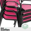 Metal Garden Chairs for Terrace, Balcony, Garden, Set, Pink, Strong X4