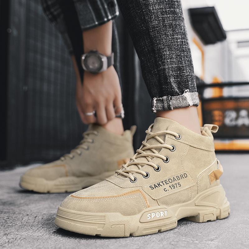 Men's casual boots soft sole anti slip Four Seasons work outdoor boots student sports boots fashion youth versatile trendy boots