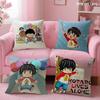 K-Kotaro Lives Alone Cushion Cover Summer Coolness Linen Fabric Double-Sided Printing Pillow Case Sofa Home Decor Gift