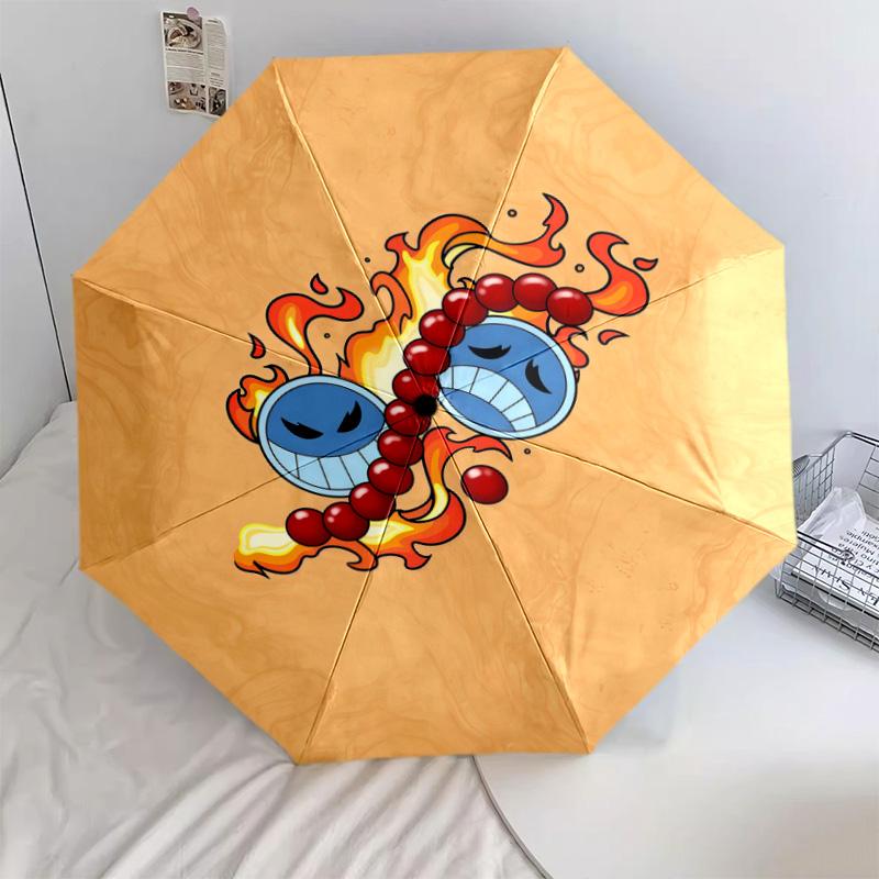 1 PC Automatic Folding Umbrella - Anime One Piece Pattern Portable Foldable Design With 8 Ribs Christmas Birthday Gifts