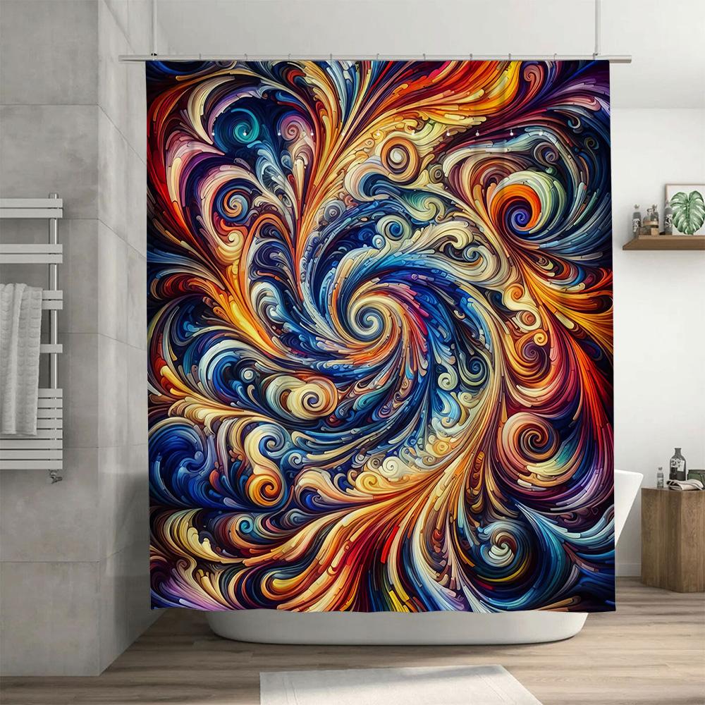 Modern Geometric Animal Print Shower Curtain Bathroom Decor Home Swede Home Decorative Blue Orange White Cow Pattern Waterproof