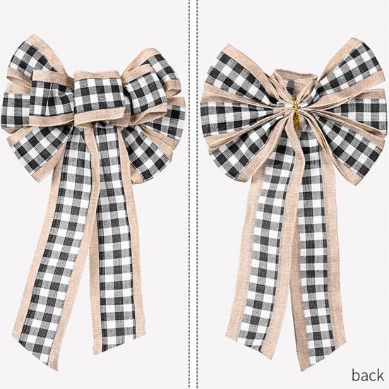 Large Christmas Bow Red Black Buffalo Plaid Christmas Wreath Bows Christmas Tree