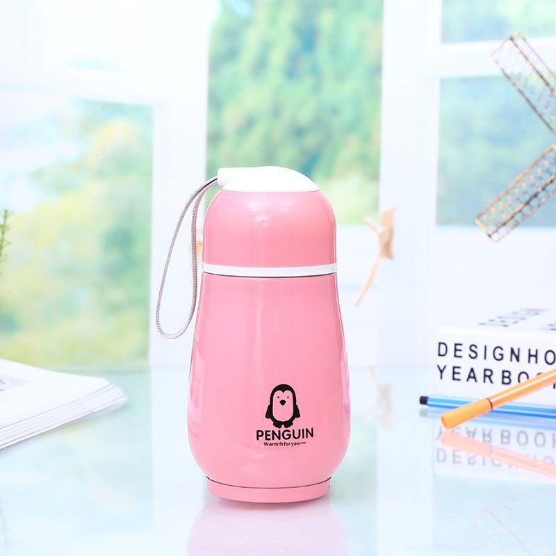 Stainless Steel Lovely Penguin Vacuum Cup Thermos Bottle Flask Cup Kids Mug