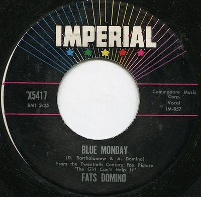 7inch Record FATS DOMINO - Blue Monday X5417 Imperial 1957 US Rock Used