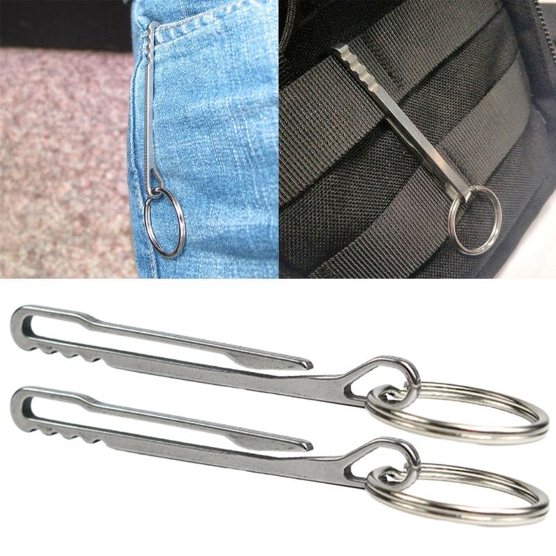 2pcs Multifunction Keychain Pocket Clip KeyRing Holder Buckle Key Rings Belt Clip