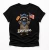 America Raccoon T-Shirt, Patriotic Raccoon Gift, USA Animal Graphic Tee, 4th of July Raccoon Shirt
