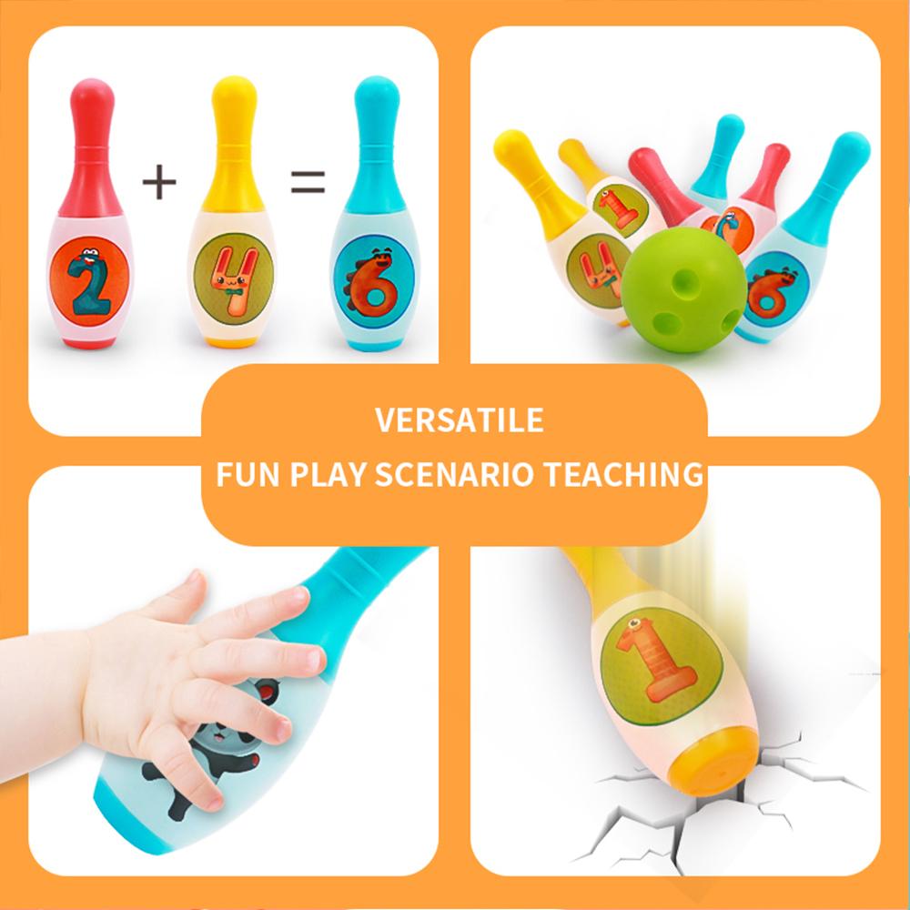 Bowling Set Education Toys For Kids Toddlers Animal Number Learning Indoor Outdoor Sports Games Toys for Kids Baby Gift